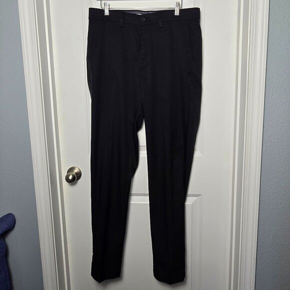 Haggar 34x34 Men's Cool Right Performance Flex Slim Fit Flat Front Pant - Picture 2 of 5
